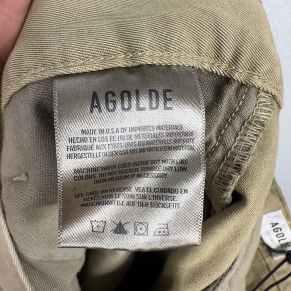 AGOLDE Daryl Pants Women 31 Brown Khaki Wide Leg Palazzo Utility Boho Minimalist - Picture 5 of 6